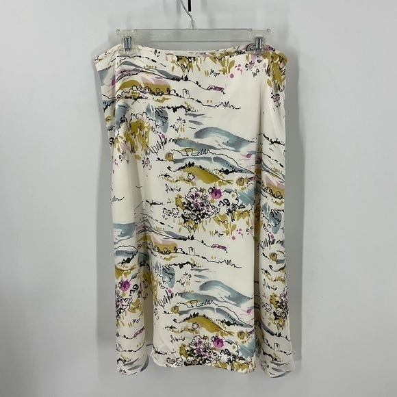 Amanda Smith 100% silk scenic floral print skirt 14 - Picture 1 of 10